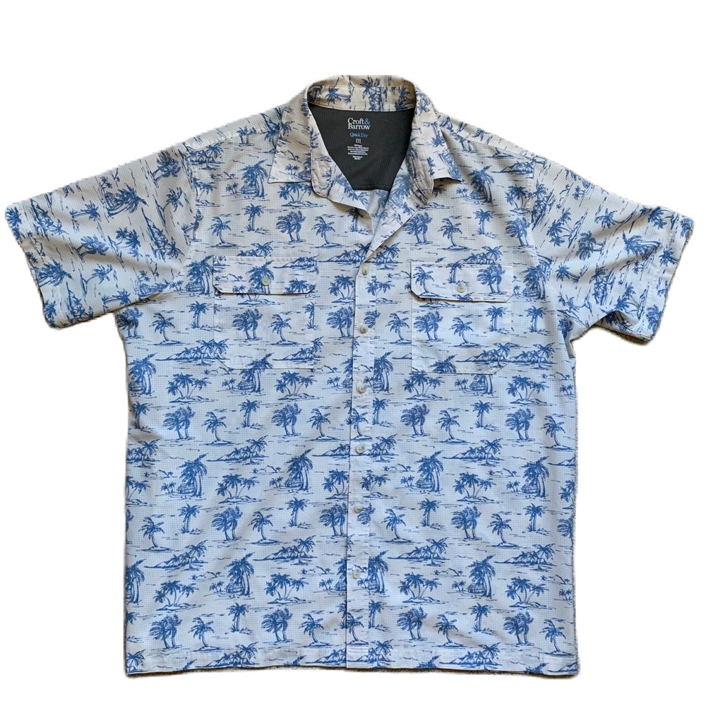 Croft & Barrow Quick Dry Mens Shirt 2XL Vented Short Sleeve Tropical